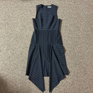 DION LEE asymmetric pinstripe dress